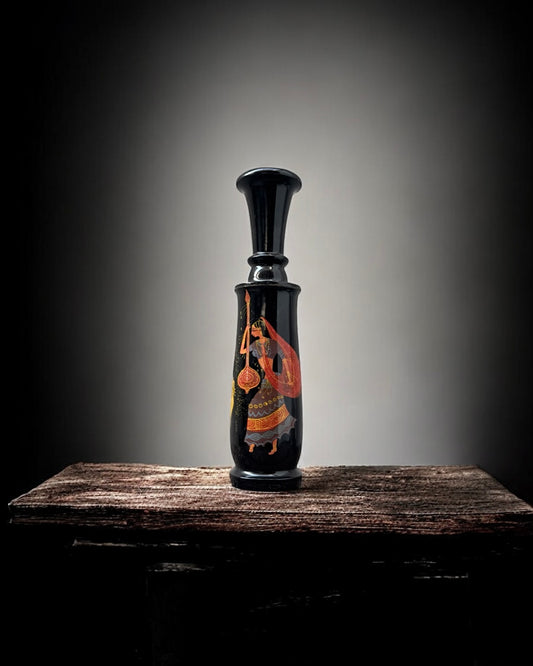 Hand-painted Indian Wooden Vase