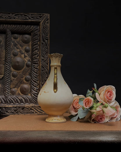 English Crown Devon “Spring” Pattern Hand-Painted Vase, Fielding & Co., Stoke-on-Trent, circa 1910s