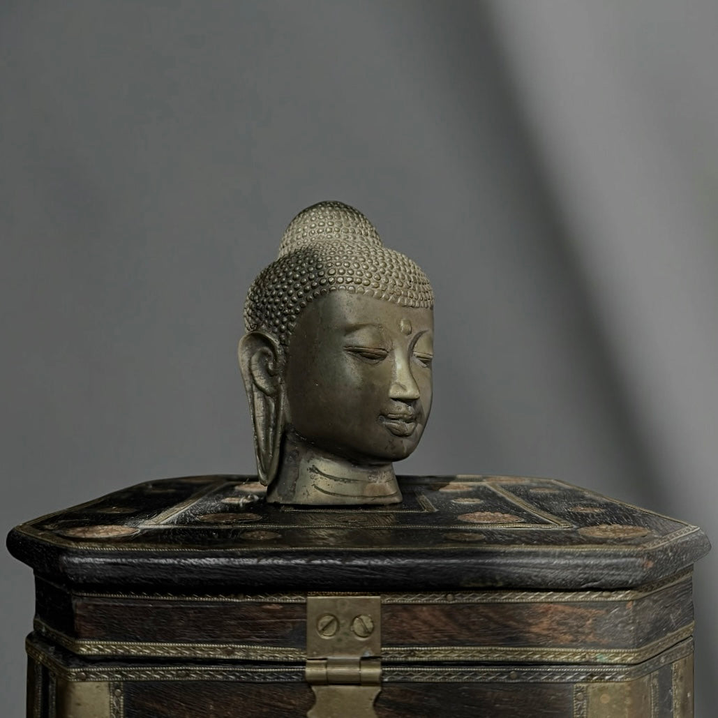 Antique Tibetan Bronze Buddha Head