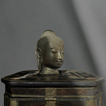 Antique Tibetan Bronze Buddha Head