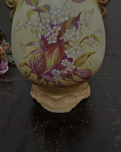 Antique Austrian Robert Hanke Porcelain Vase - Late Victorian/Early Art Nouveau, Hand-painted, circa 1900