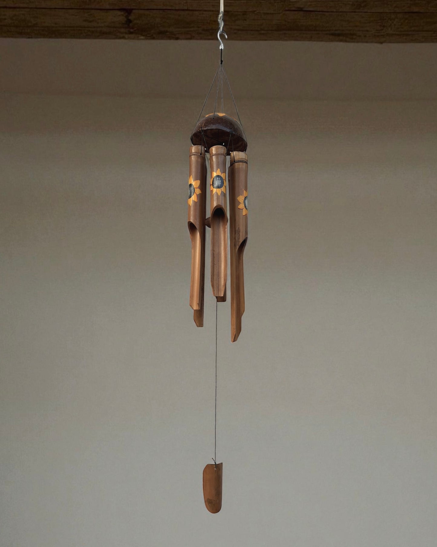 Balinese Bamboo Wind Chime, Hand-carved and Painted