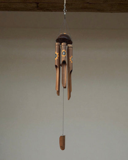 Balinese Bamboo Wind Chime, Hand-carved and Painted