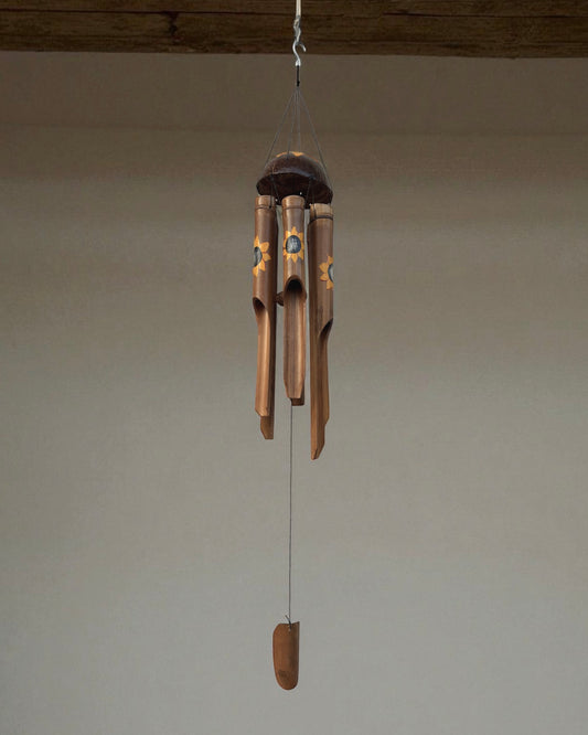 Balinese Bamboo Wind Chime, Hand-carved and Painted