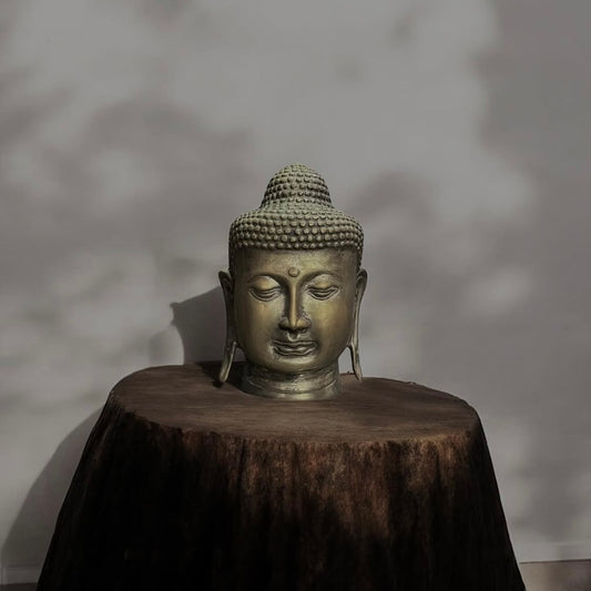 Antique Tibetan Bronze Buddha Head