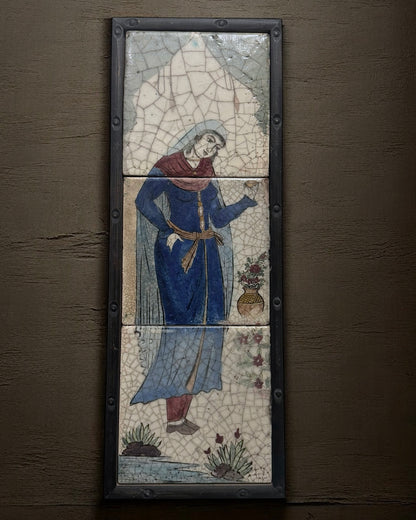19th Century Persian Qajar Dynasty Pictorial Tile Set - Handmade & Hand-painted, Iran, mid-19th century