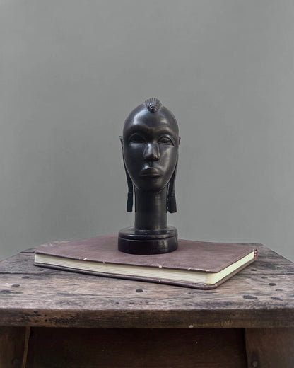 African Ebony Carved Bust