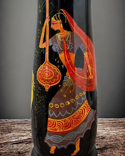 Hand-painted Indian Wooden Vase