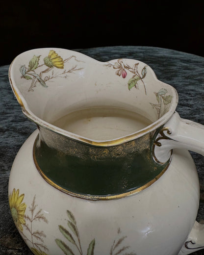 19th Century Victorian Staffordshire Jug - Edwards & Sons, Vernal Pattern