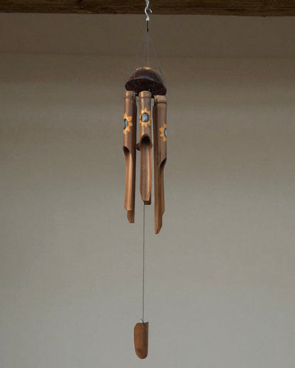 Balinese Bamboo Wind Chime, Hand-carved and Painted