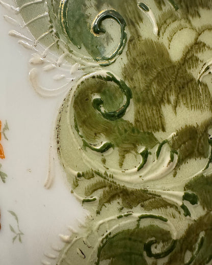 19th Century Victorian Bristol Glass Vase - Handpainted & Transfer Print, England, c.1870-80