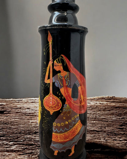 Hand-painted Indian Wooden Vase