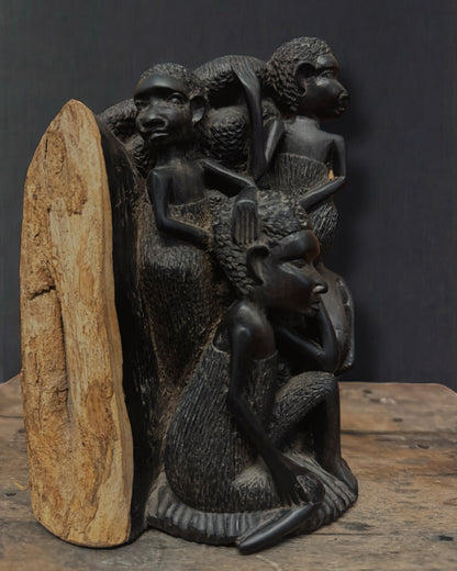 African Ebony “Tree of Life” Hand-Carved Sculpture