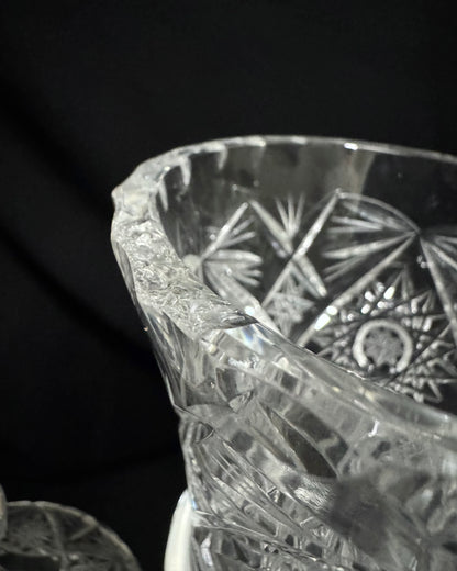 French Crystal Vase - Handmade/Hand-cut, Mid-20th century