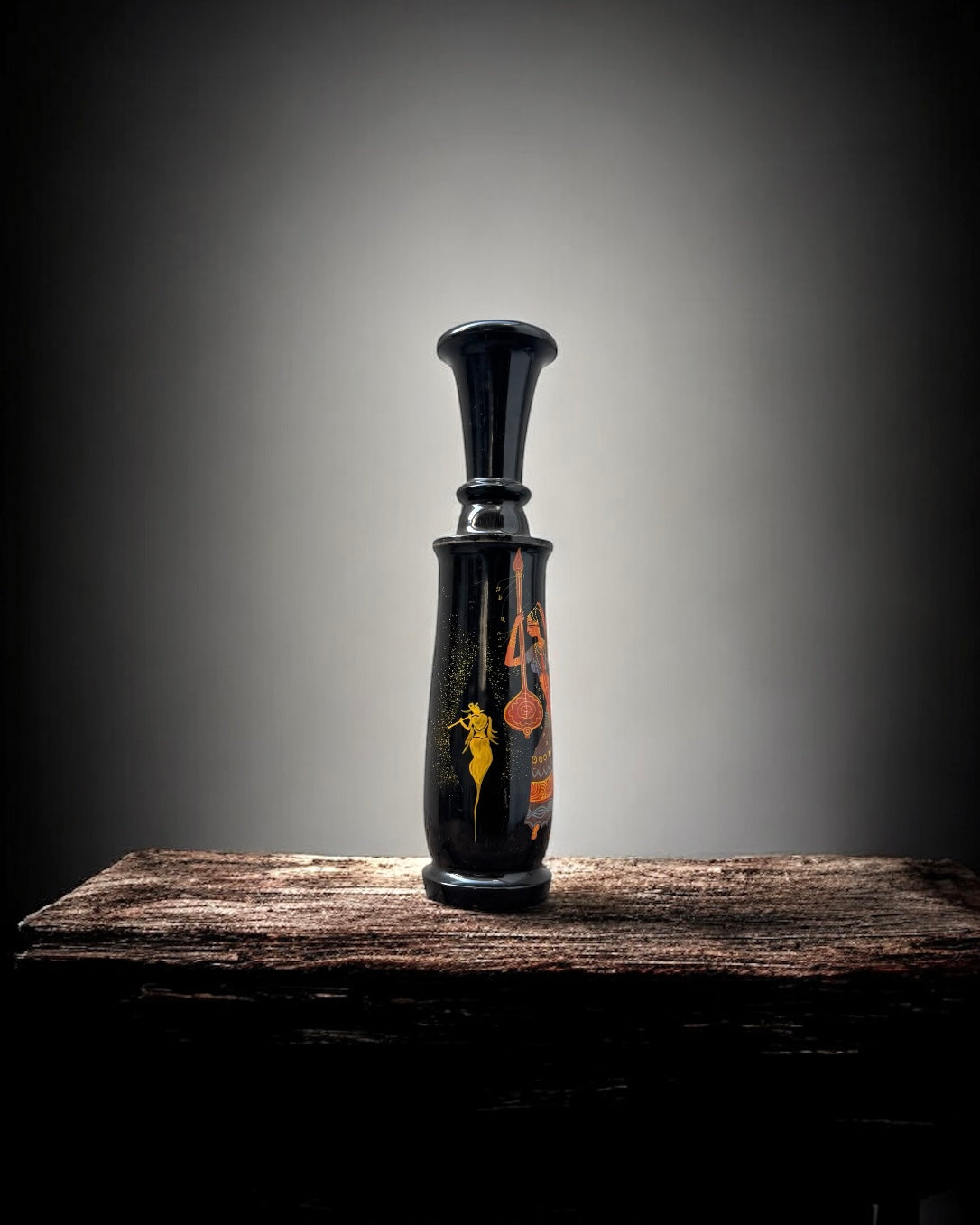 Hand-painted Indian Wooden Vase