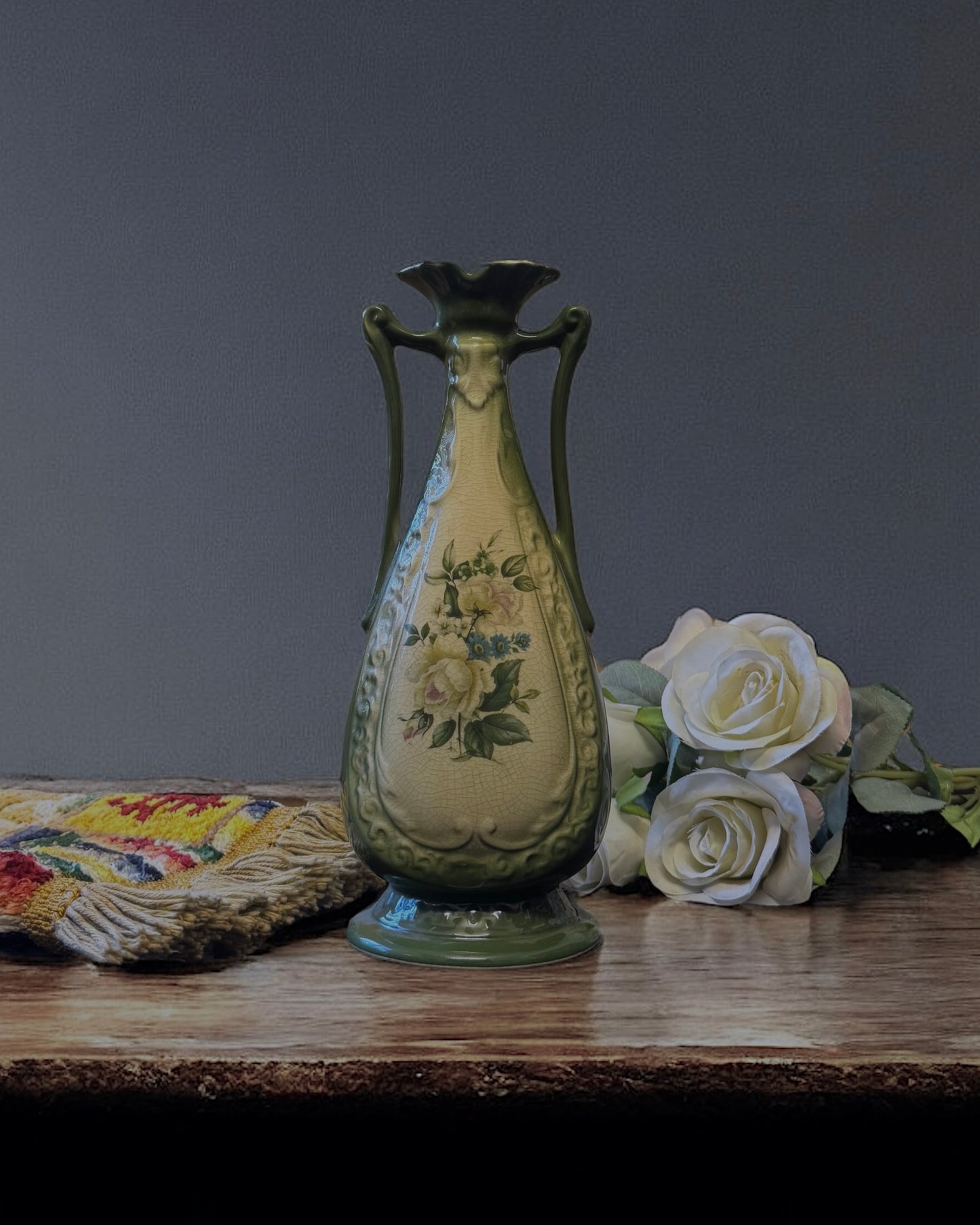 Rockingham-Revival English Earthenware Vase, Early-Mid century (c. 1930-1950)