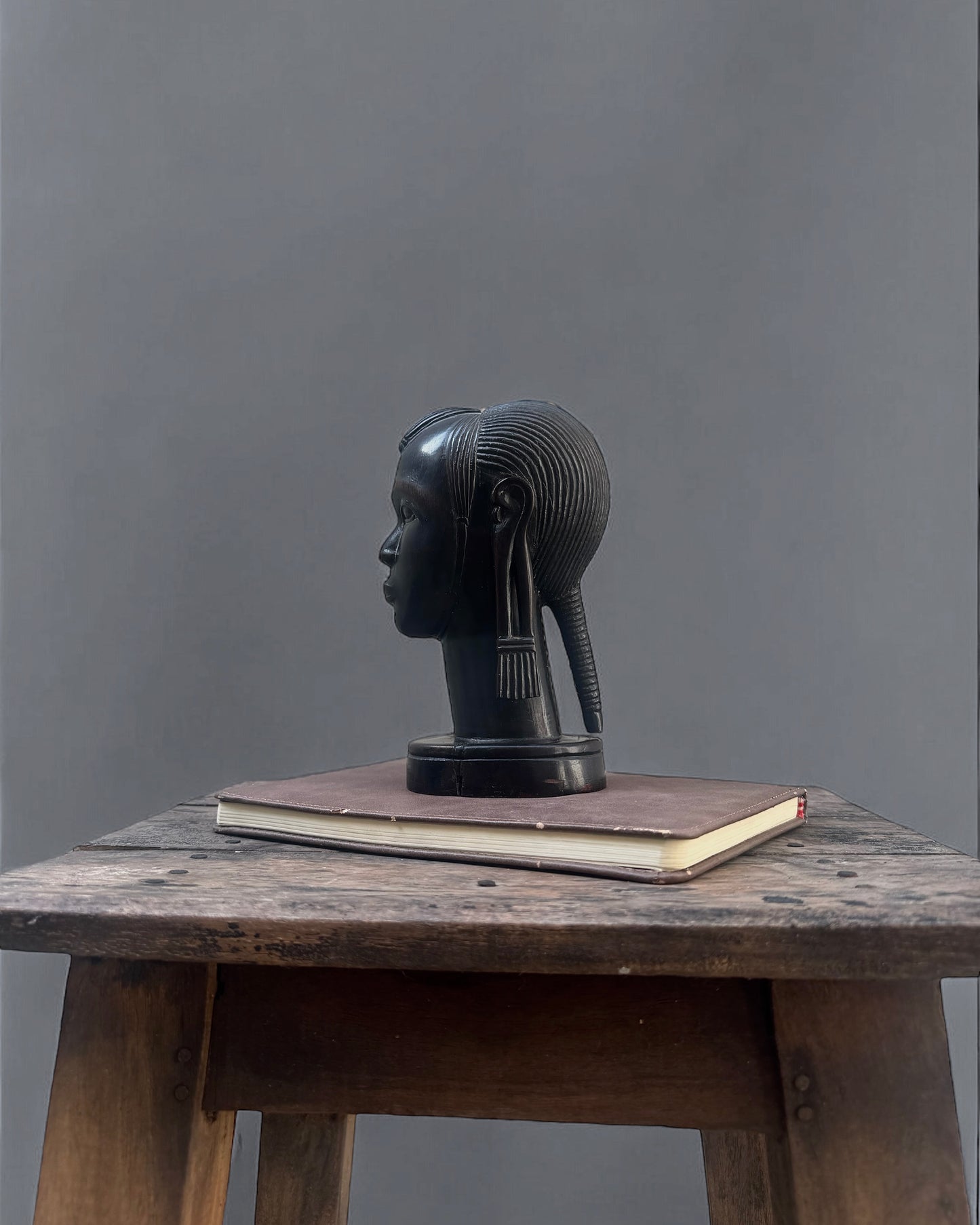 African Ebony Carved Bust