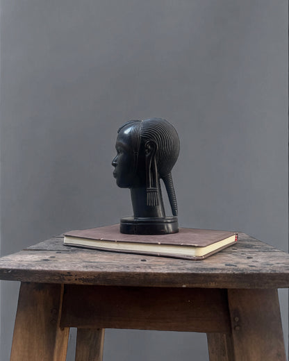 African Ebony Carved Bust