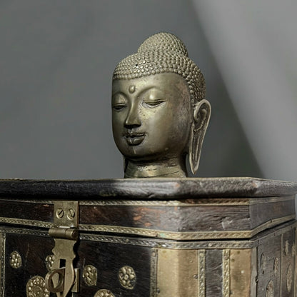 Antique Tibetan Bronze Buddha Head