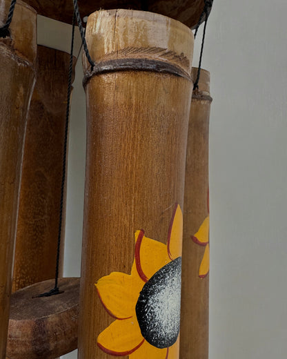 Balinese Bamboo Wind Chime, Hand-carved and Painted