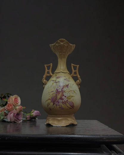 Antique Austrian Robert Hanke Porcelain Vase - Late Victorian/Early Art Nouveau, Hand-painted, circa 1900