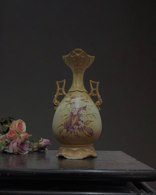 Antique Austrian Robert Hanke Porcelain Vase - Late Victorian/Early Art Nouveau, Hand-painted, circa 1900