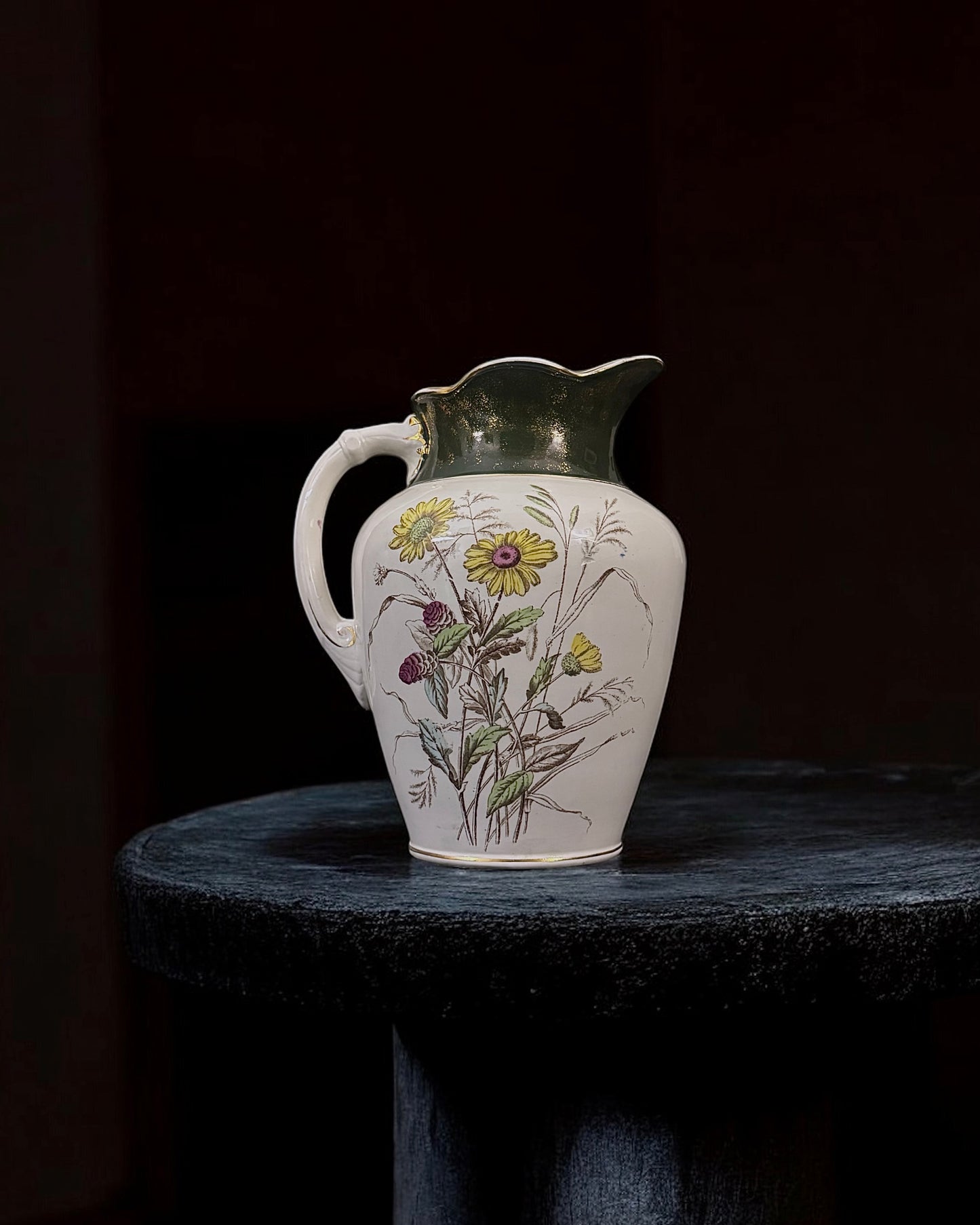 19th Century Victorian Staffordshire Jug - Edwards & Sons, Vernal Pattern