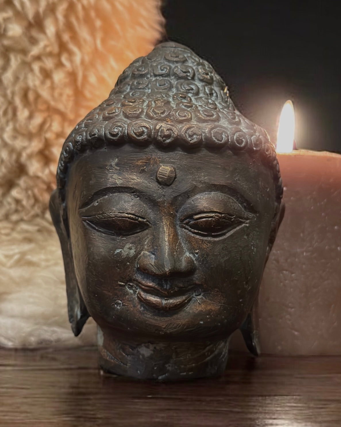 Burmese Bronze Buddha Head