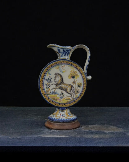 Signed Spanish Triana Majolica Pottery Ewer, Mid-Late 19th Century, c.1860-1880