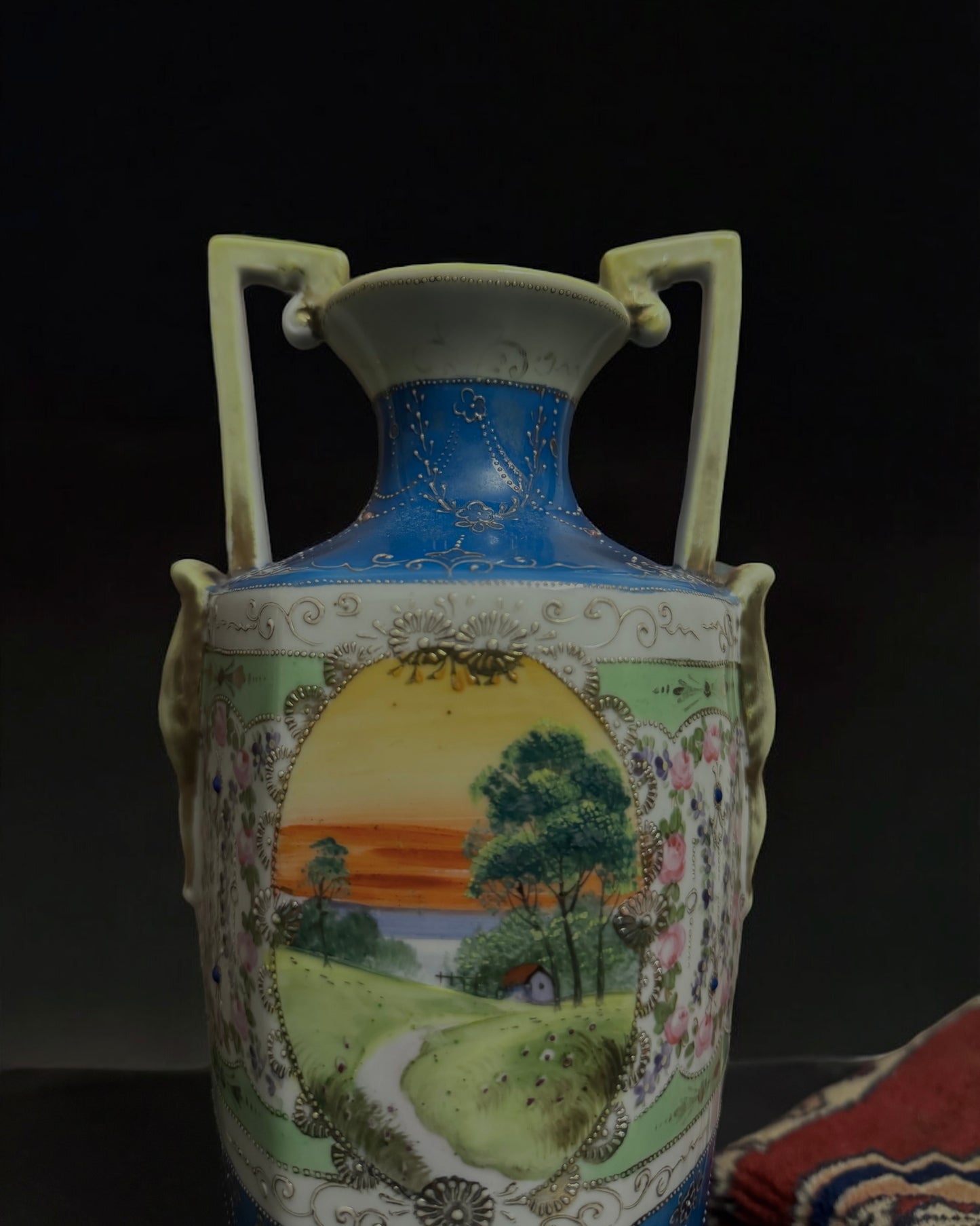 Antique Japanese Hand-Painted Nippon Vase (c. 1891–1921)