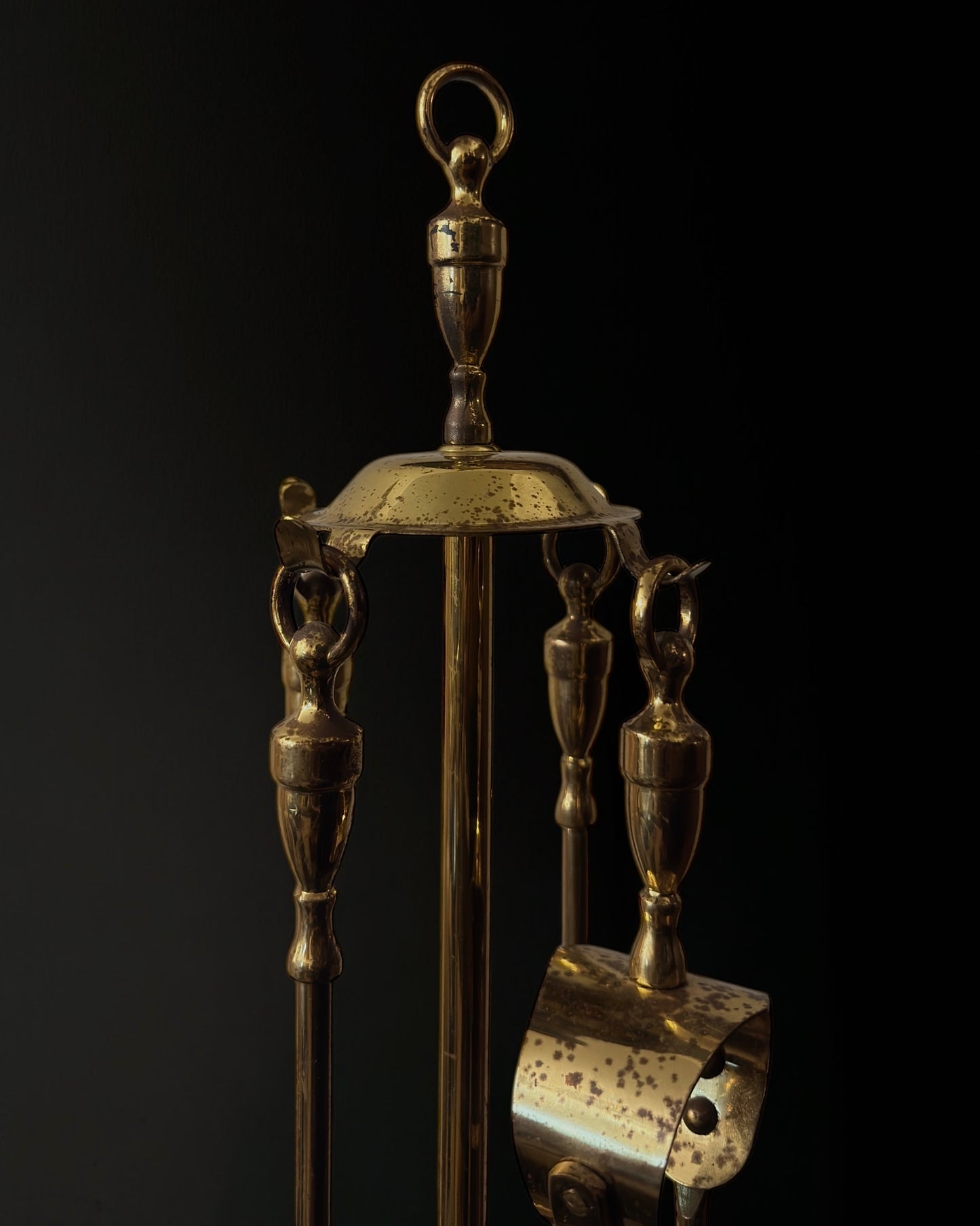 Mid-20th Century French Neoclassical Brass Fireplace Stand - Five Piece Set
