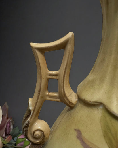 Antique Austrian Robert Hanke Porcelain Vase - Late Victorian/Early Art Nouveau, Hand-painted, circa 1900