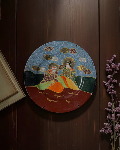 Japanese Satsuma-Style Porcelain Plate “Kannon and an Arhat”. Taishō period (circa 1910–1920), Marked: 大日本特製 (Dai Nippon Tokusei) “Specially Made in Great Japan”