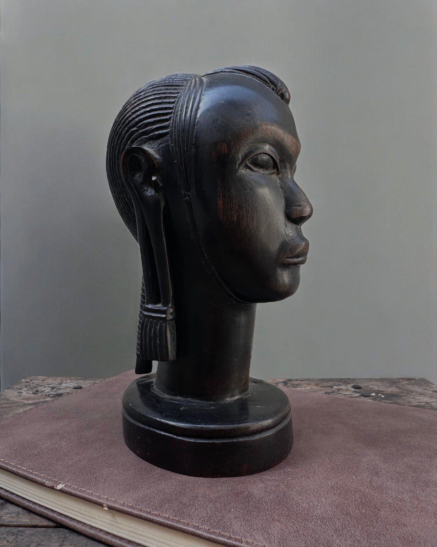 African Ebony Carved Bust