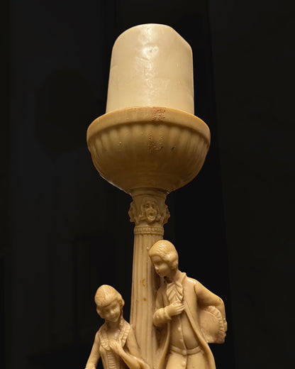 Mid-Century European Figural Resin Candle Holder