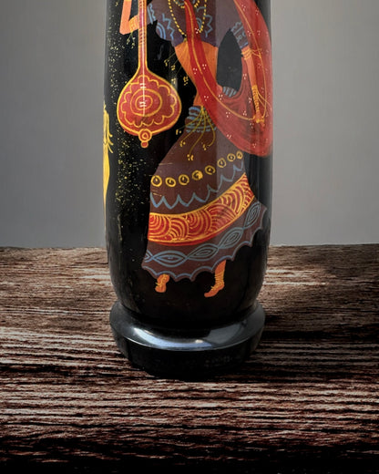 Hand-painted Indian Wooden Vase