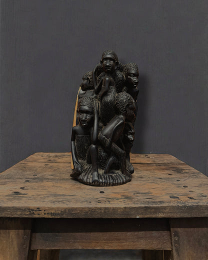 African Ebony “Tree of Life” Hand-Carved Sculpture