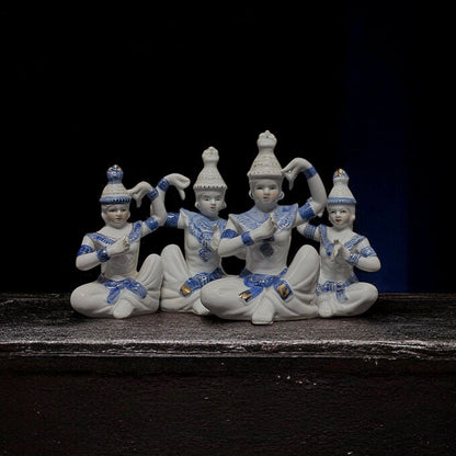 Vintage Porcelain Thai Temple Dancer Figurines