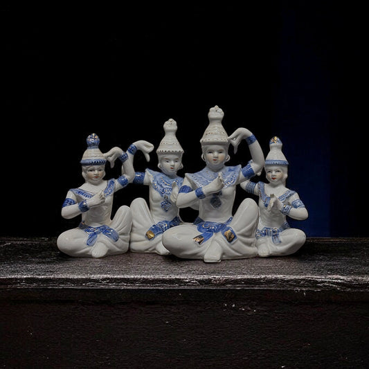 Vintage Porcelain Thai Temple Dancer Figurines