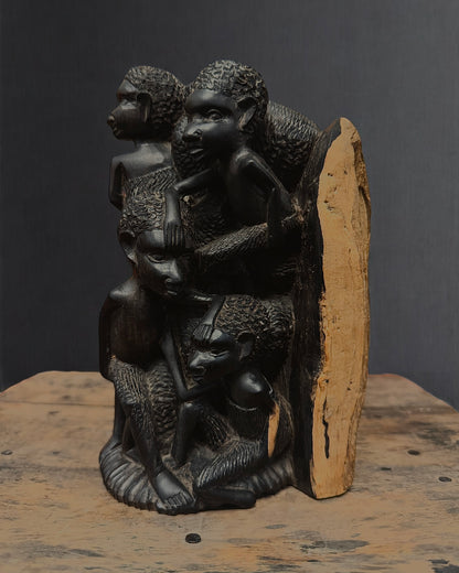 African Ebony “Tree of Life” Hand-Carved Sculpture
