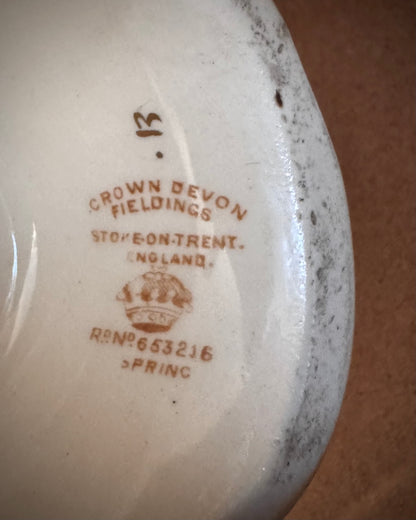 English Crown Devon “Spring” Pattern Hand-Painted Vase, Fielding & Co., Stoke-on-Trent, circa 1910s