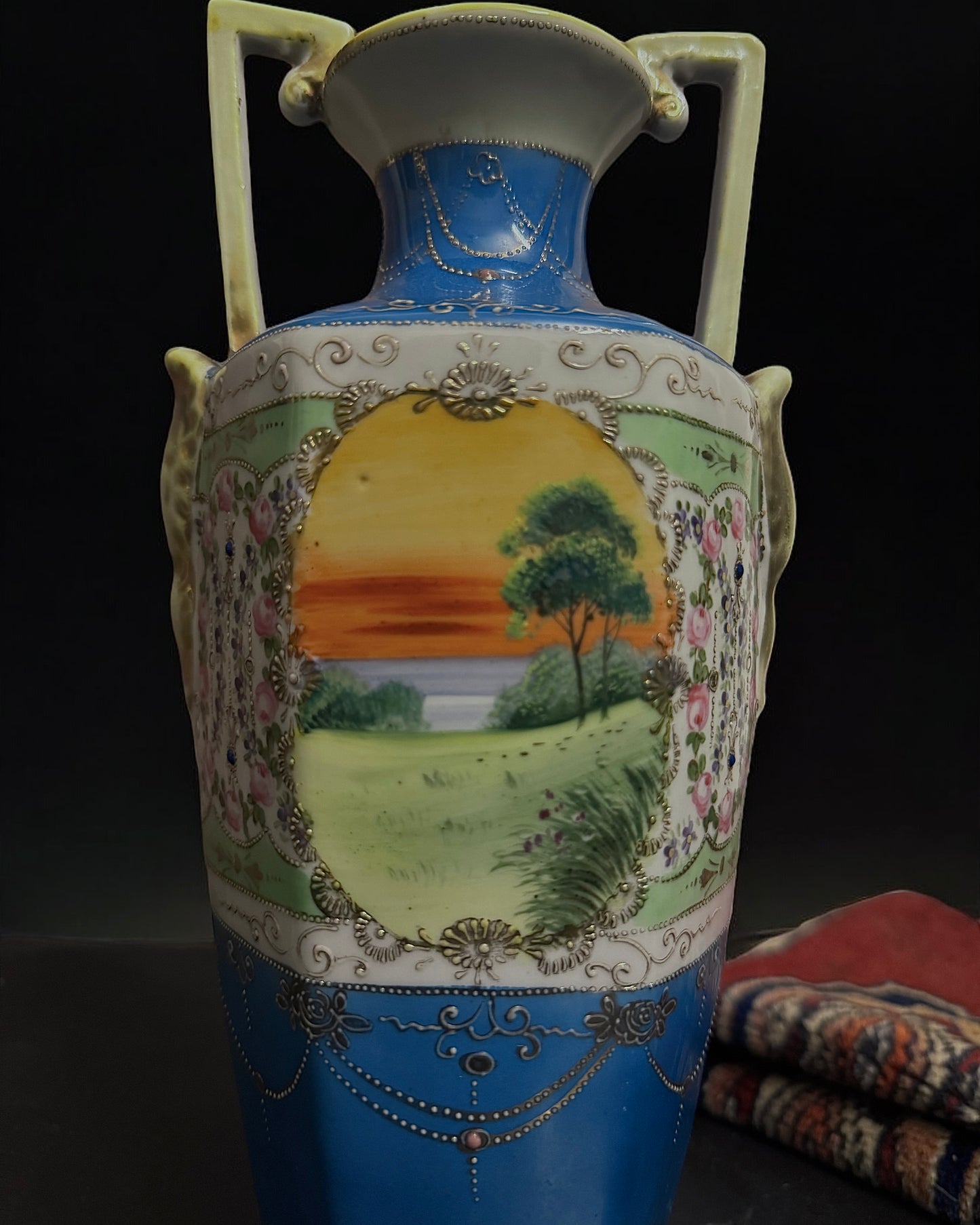 Antique Japanese Hand-Painted Nippon Vase (c. 1891–1921)