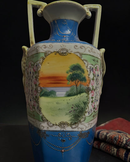 Antique Japanese Hand-Painted Nippon Vase (c. 1891–1921)