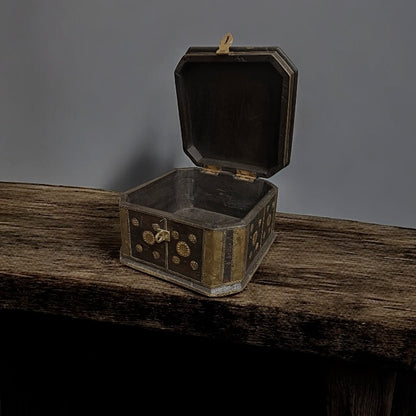 19th Century Himalayan Brass-Mounted Wooden Chest