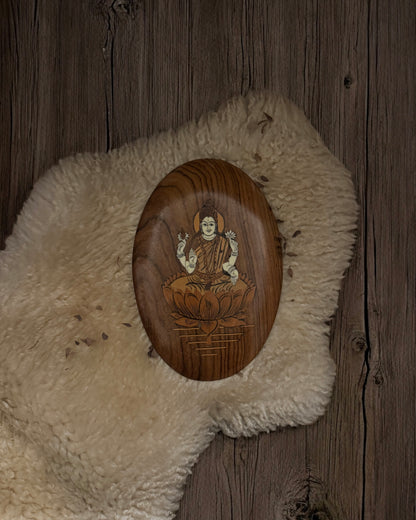 Lakshmi - Indian Wooden Marquetry Plaque