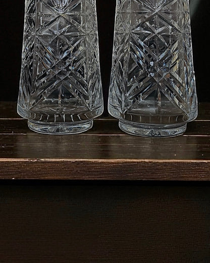Vintage Hand-Cut Crystal Decanters (Pair)
