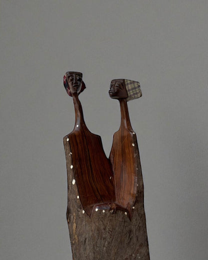 Hand Carved African Makonde Unity Sculpture