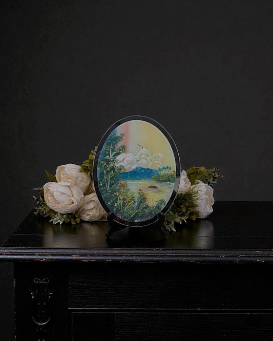 “Recuerdo de Tenerife” - Vintage Spanish Mirror Painting - Souvenir from Tenerife Island