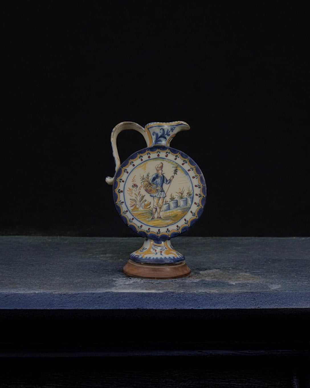 Signed Spanish Triana Majolica Pottery Ewer, Mid-Late 19th Century, c.1860-1880