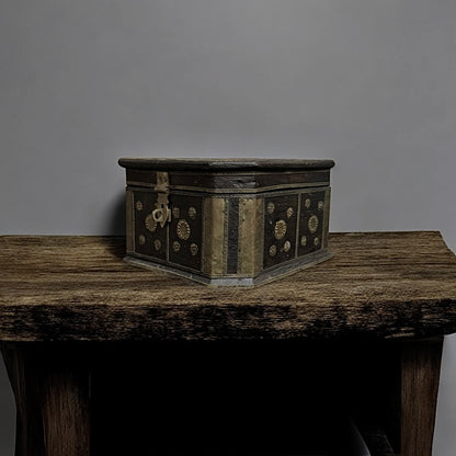 19th Century Himalayan Brass-Mounted Wooden Chest